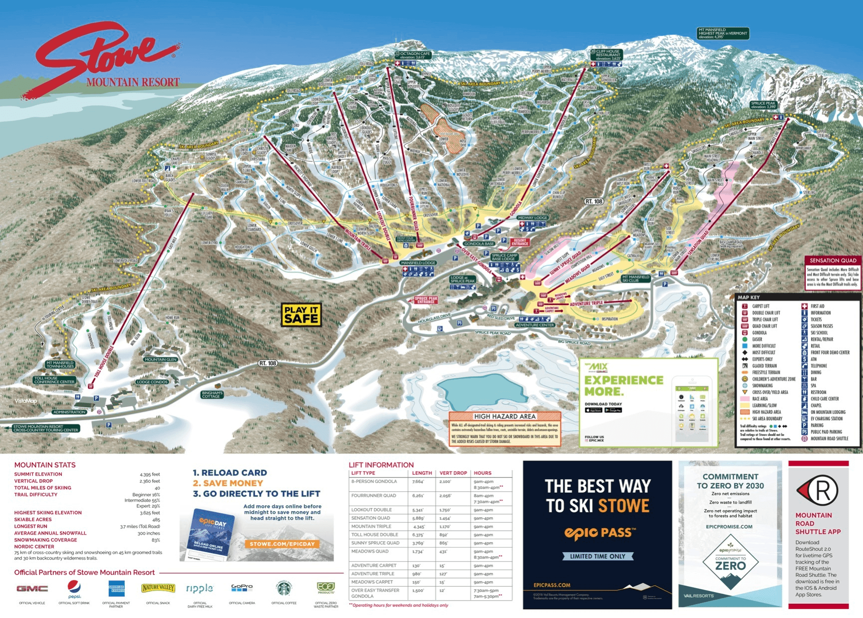 Stowe Mountain Resort trail map